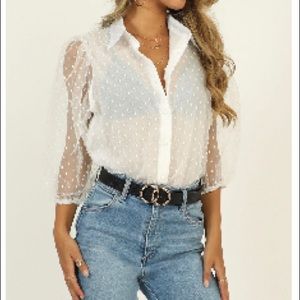 Mesh white top